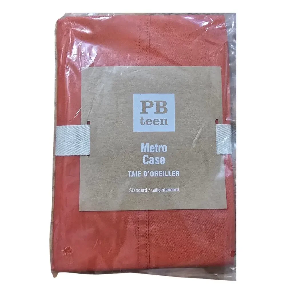 NIP Pottery Barn Teen Orange Standard Metro Pillowcase 100% Cotton